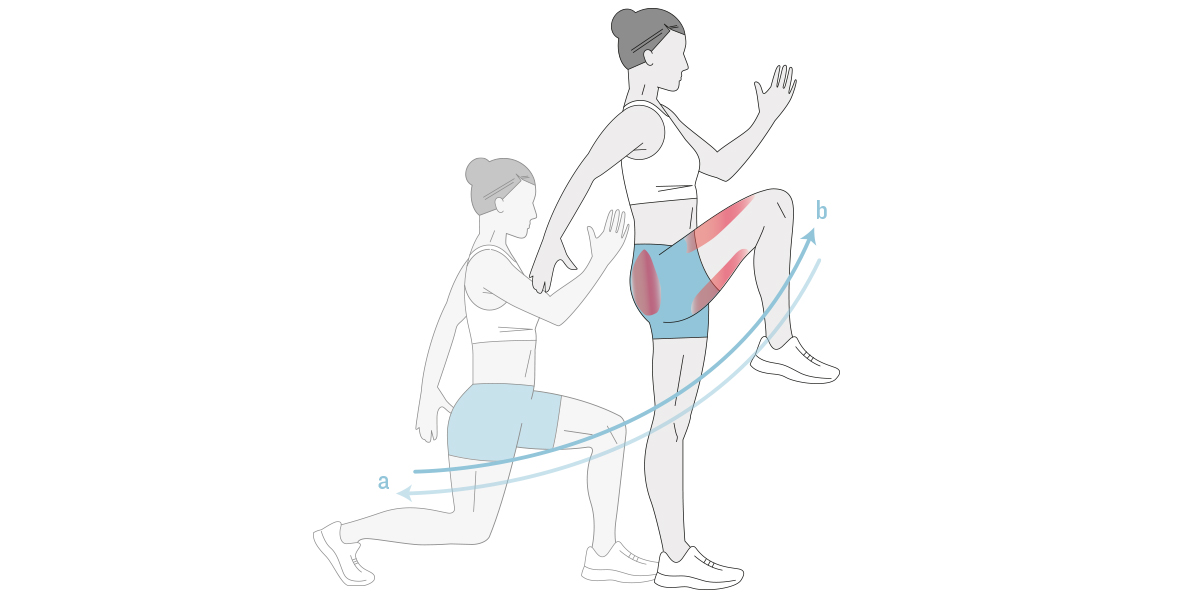 Lunges mit angezogenem Knie Grafik