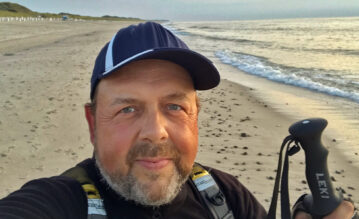 Selfie von Andreas Teichmann auf seiner Wanderung durch Deutschland