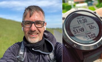 Dirk Rellecke wandert mit seiner Garmin-Uhr
