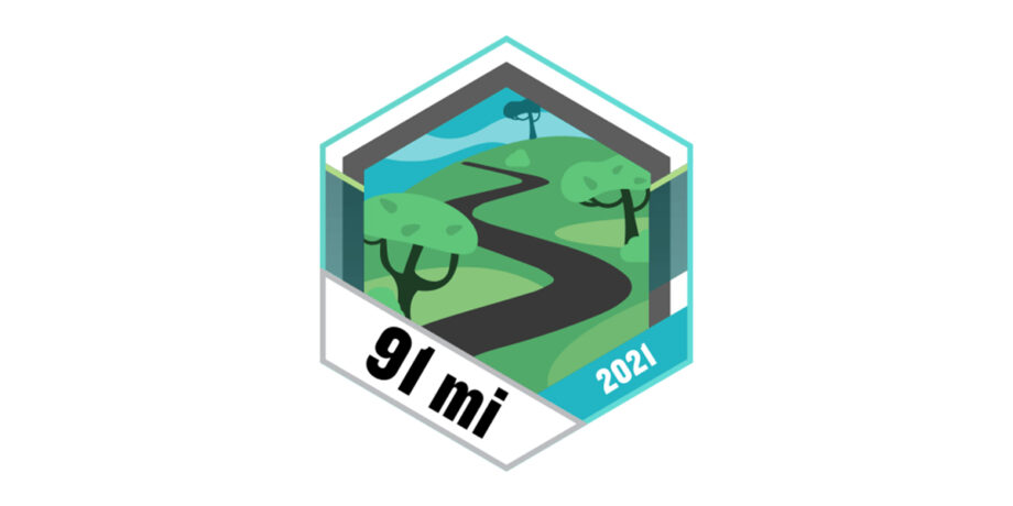 Garmin Badge April 2021 Wandern 91 Meilen