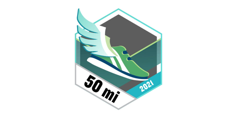 50 mi Lauf Badge April 2021 Garmin