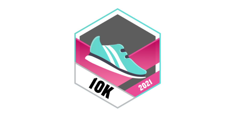 10k Laufen Badge Garmin Mai 2021