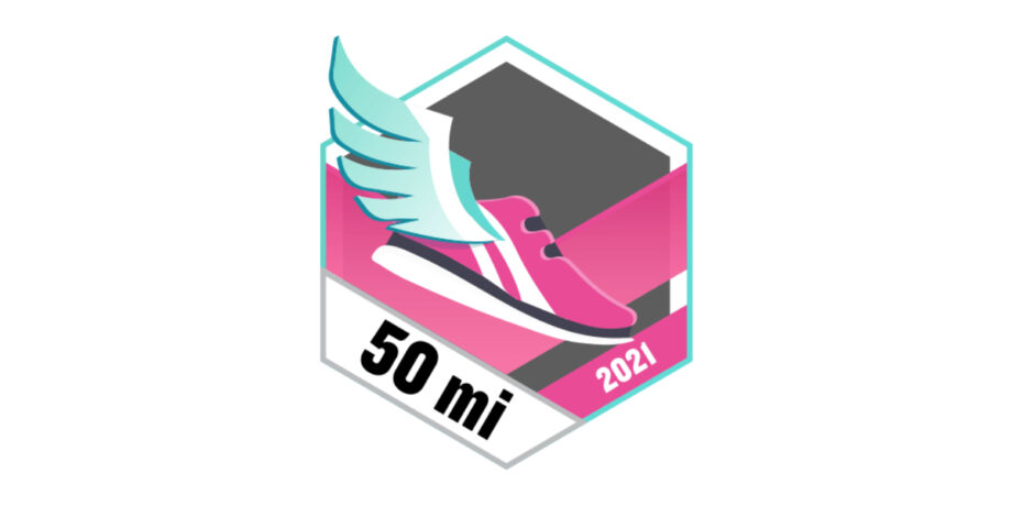 50 Meilen Laufen Badge Garmin Mai 2021