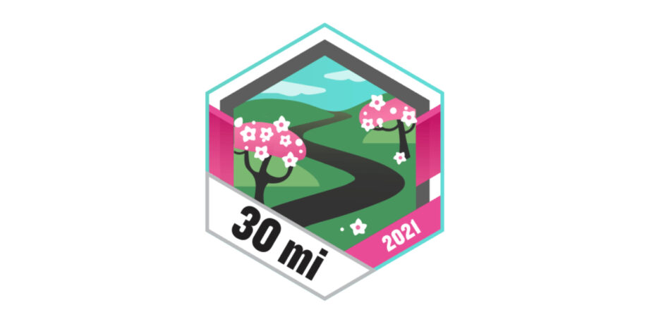30 Meilen Gehen Badge Garmin Mai 2021