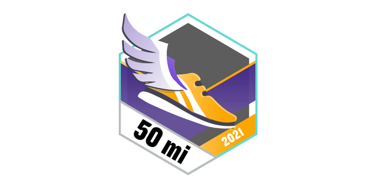 50 Meilen Laufen Badge Juni 2021