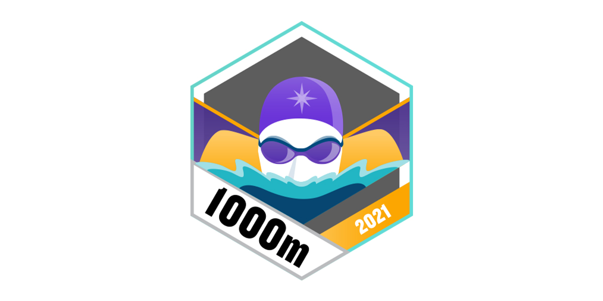 1000 Meter Schwimmen Badge Juni 2021