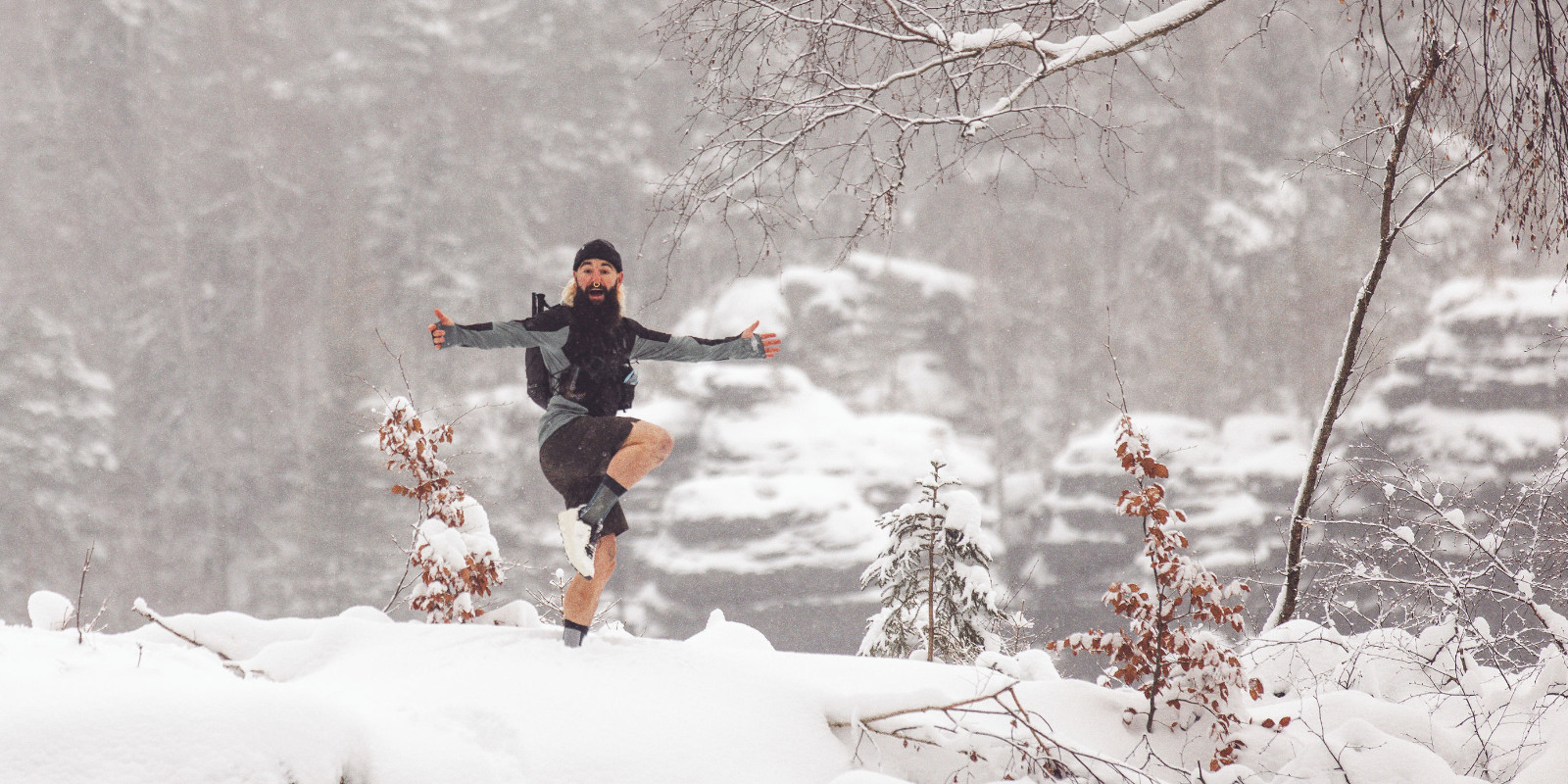 Rene Clausnitzer beim Trailrunning im Schnee