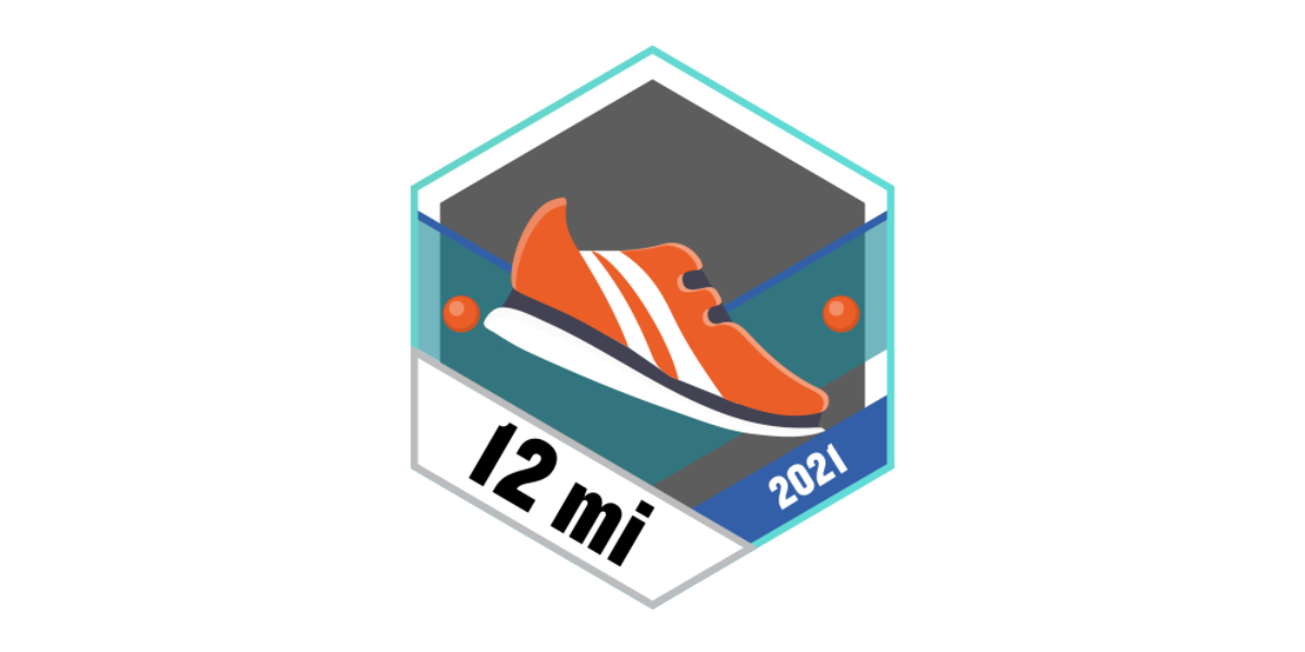 Garmin Badges Dezember 2021 12 Meilen Laufen