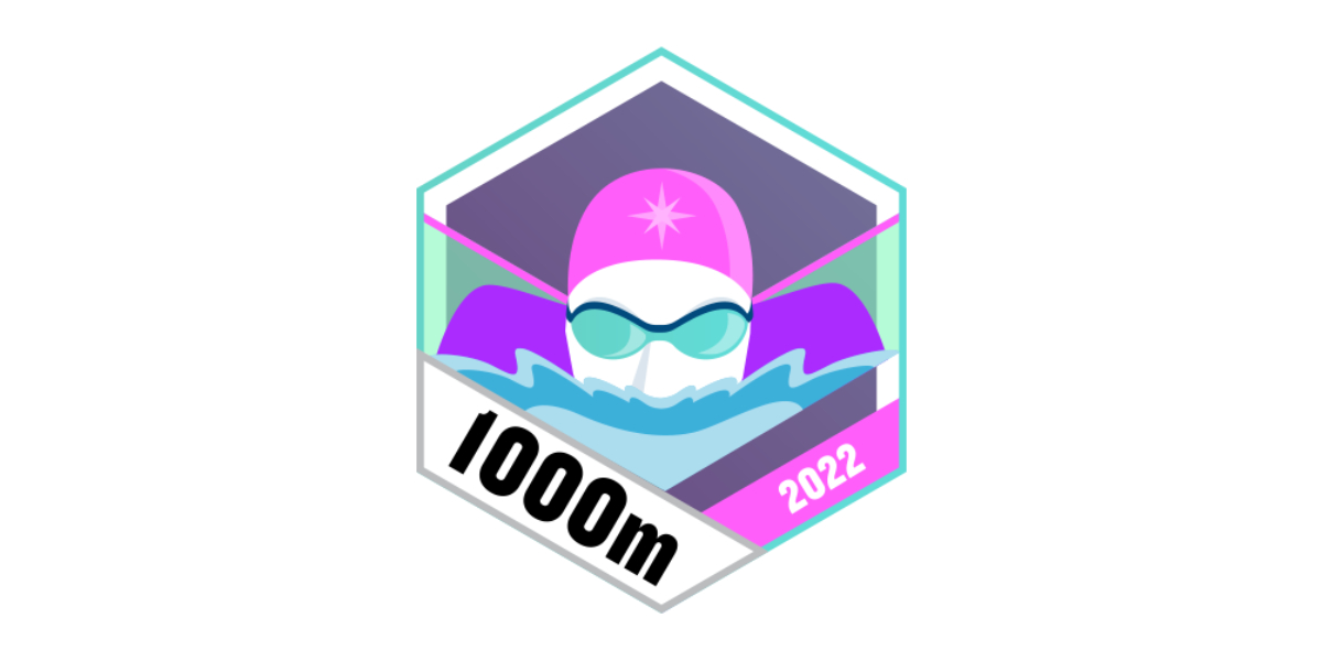 Garmin Badges April 2022 1000 Meter schwimmen
