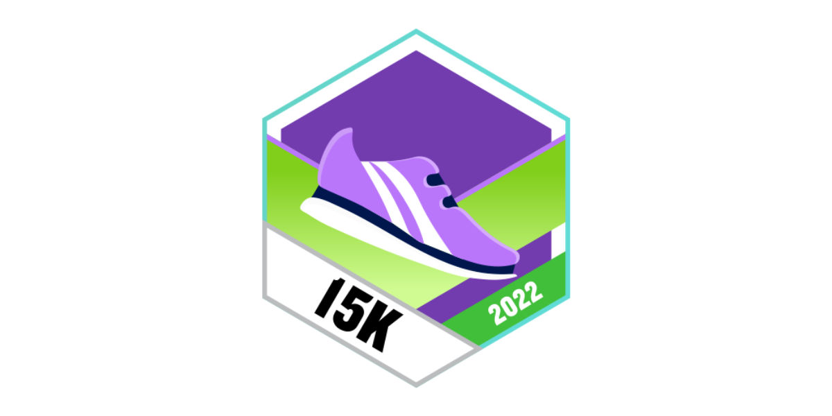 Garmin Connect Badges Juni 2022 15 km laufen
