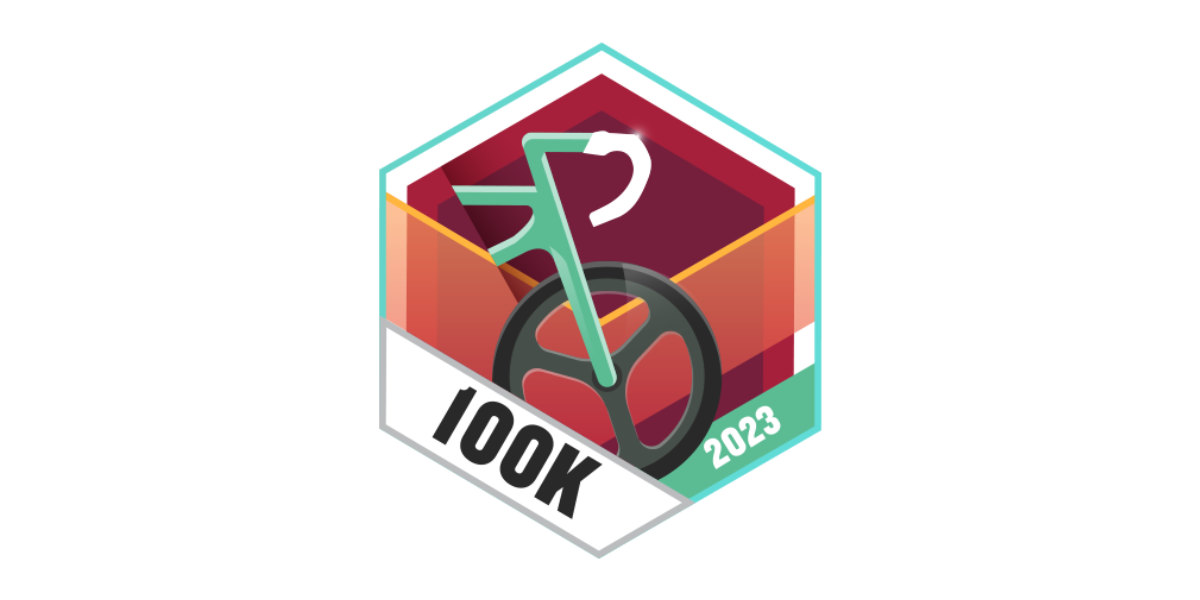 Garmin Badges April 2023 100km Radfahren