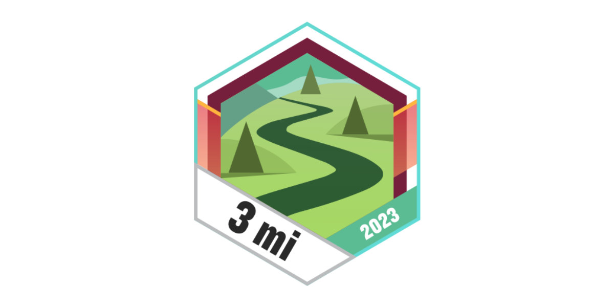 Garmin Badges April 2023 3 Meilen gehen