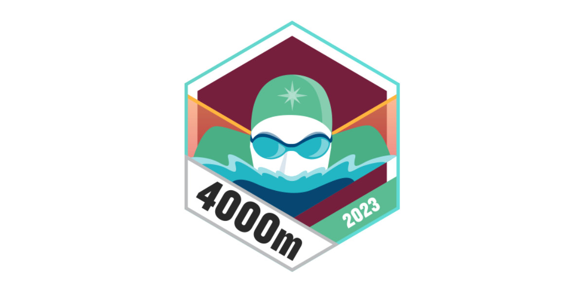 Garmin Badges April 2023 4000 Meter schwimmen