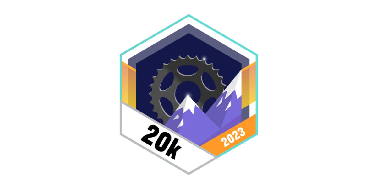 Badges Mai 2023 20.000 Höhenmeter mit dem Rad