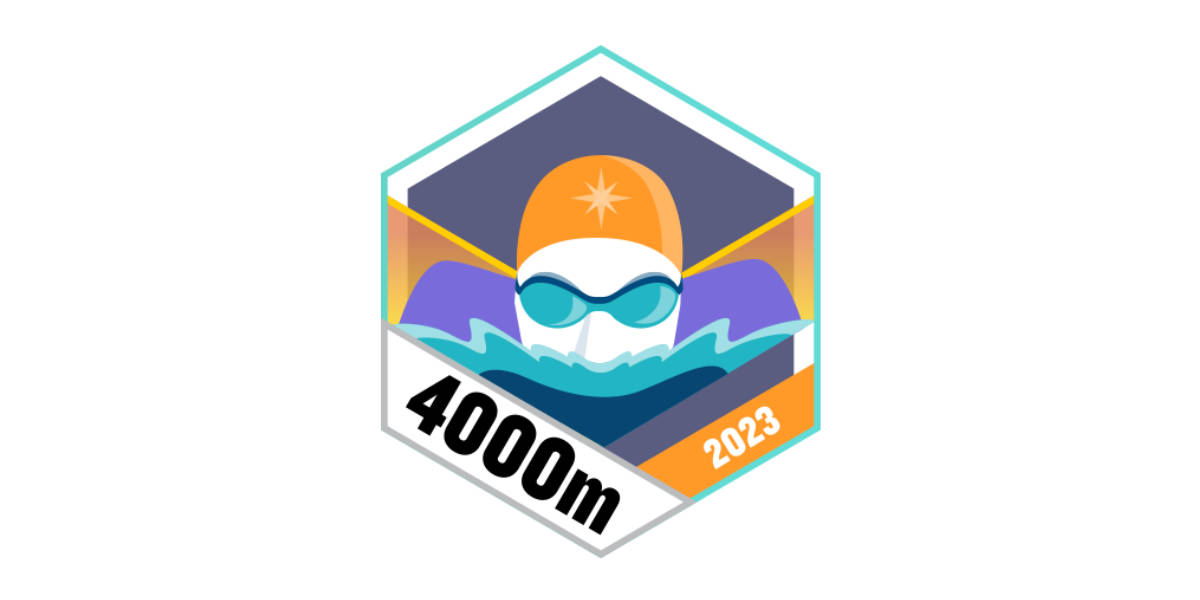 Badges Mai 2023 4000 Meter schwimmen