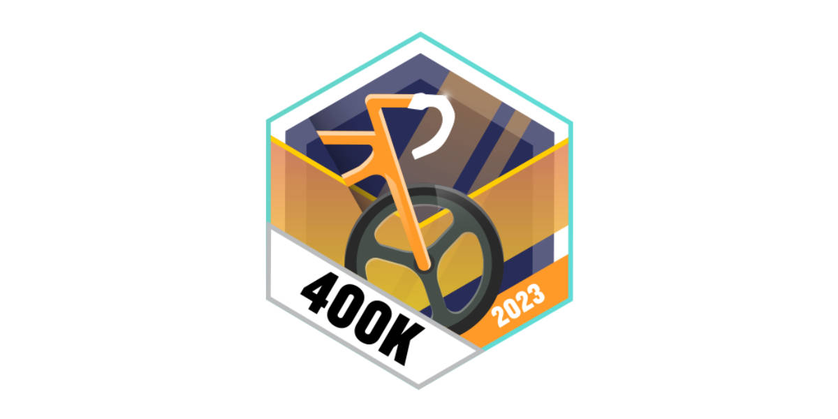 Badges Mai 2023 400.000 km Radfahren