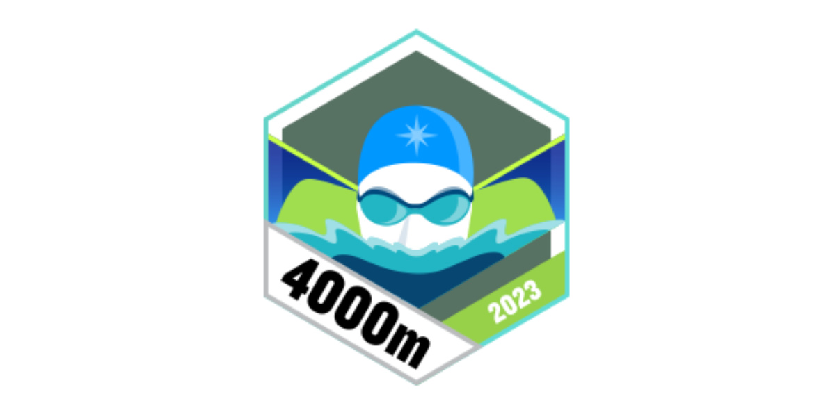 Garmin Badge Juni 2023 4 km Schwimmen