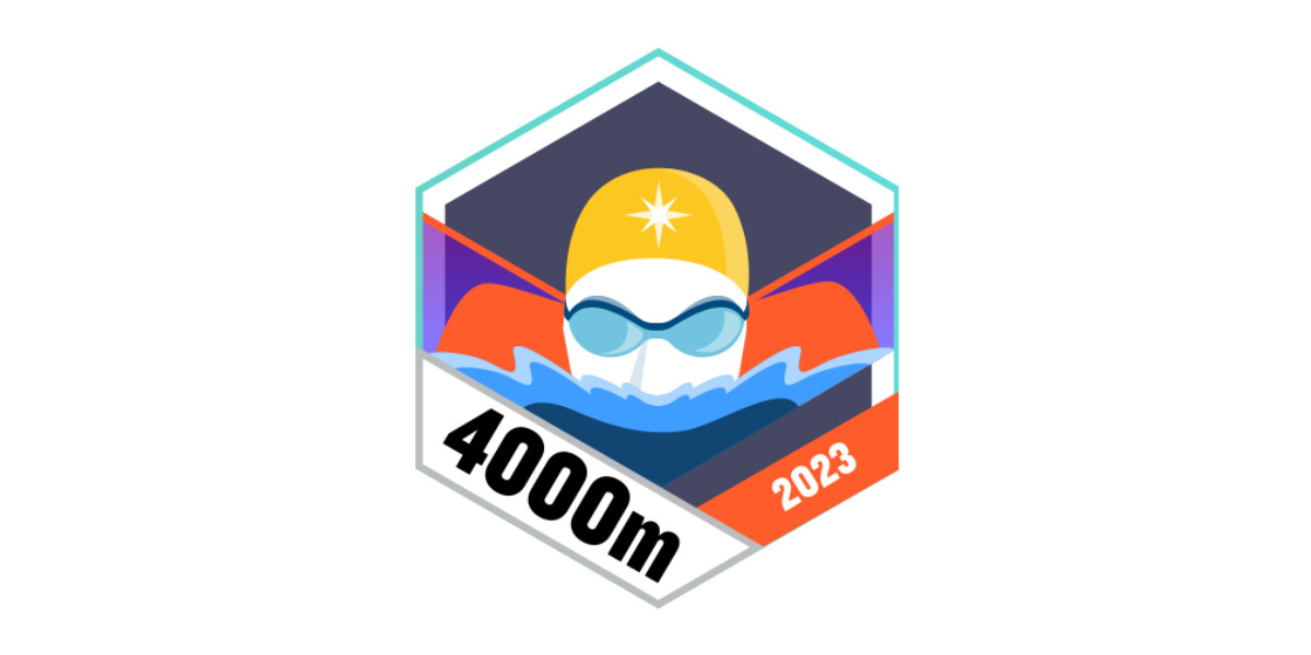 Garmin Badges Oktober 2023 4000 Meter schwimmen