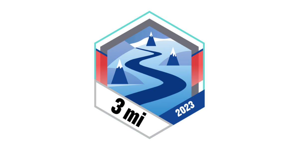 Garmin Badges Dezember 2023 3 Meilen gehen