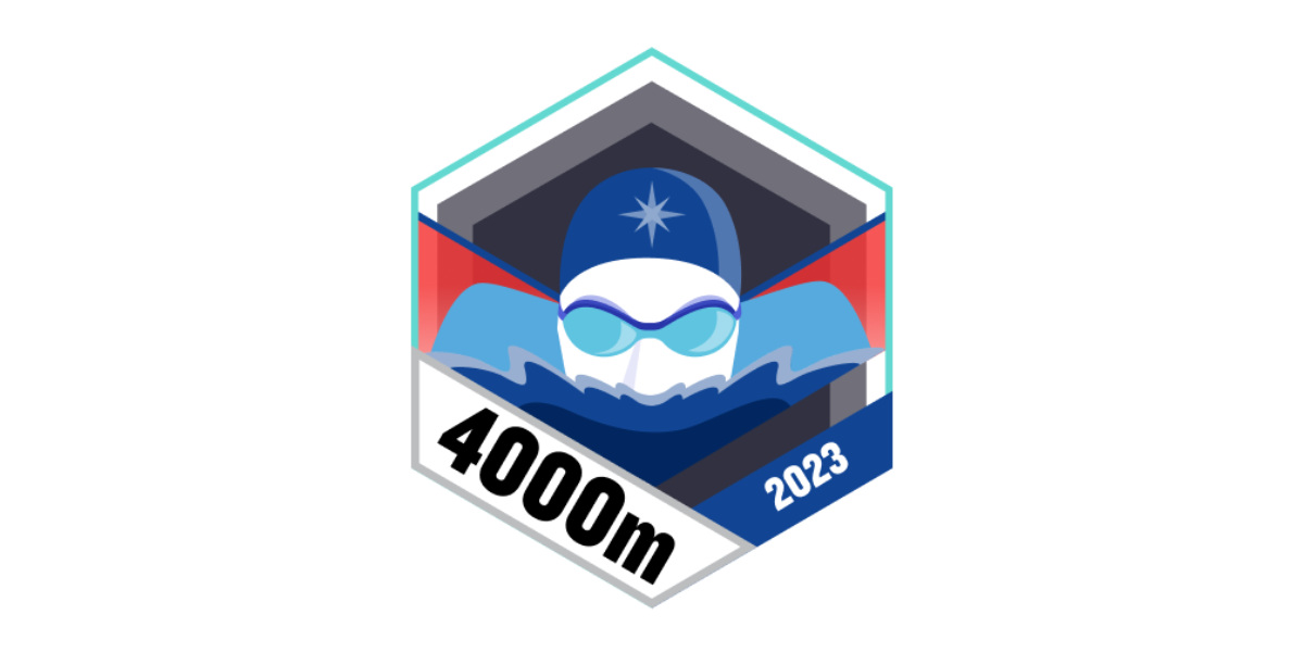 Garmin Badges Dezember 2023 4 Kilometer Schwimmen