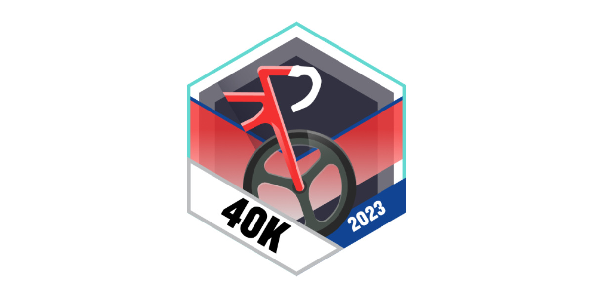 Garmin Badges Dezember 2023 40 kilometer Radfahren