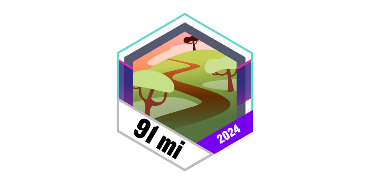 Garmin Badges Januar 2024 91 Meilen gehen