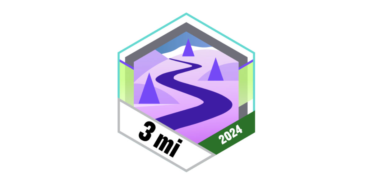 Garmin Badges Februar 2024 3 Meilen gehen