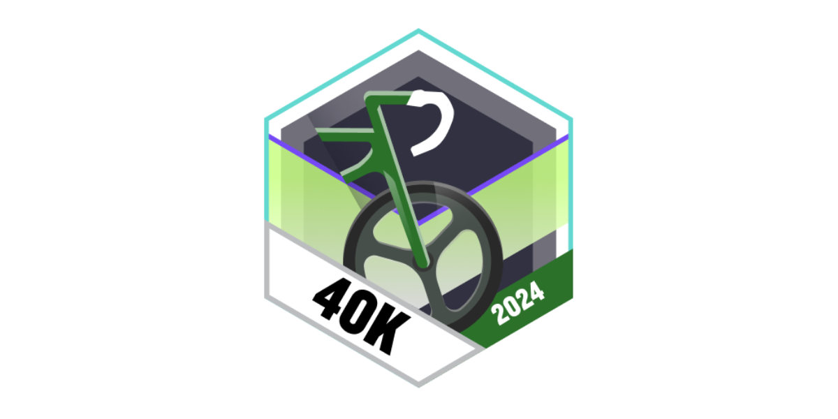 Garmin Badges Februar 2024 40 Kilometer Radfahren