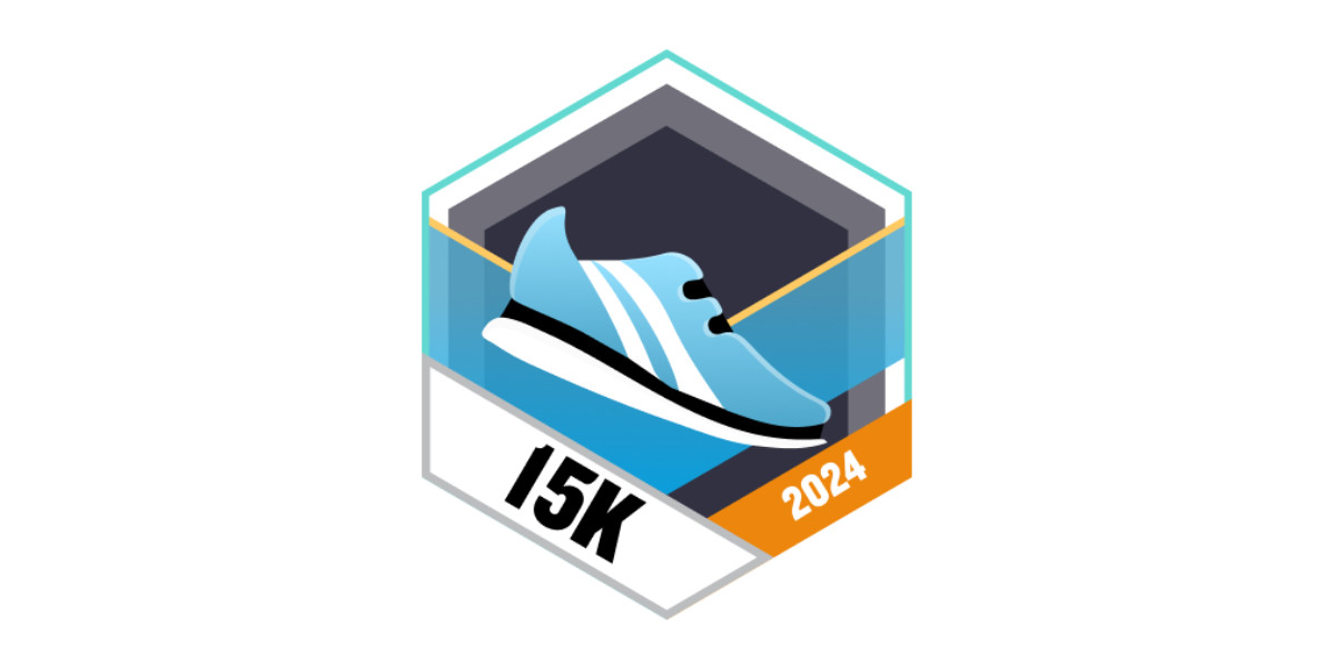 Garmin Badge 15 km laufen im März 2024