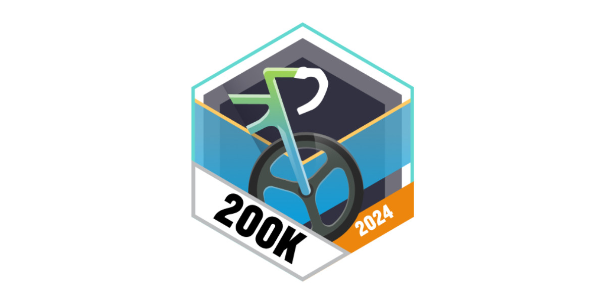 Garmin Badge 200 km Radfahren im März 2024