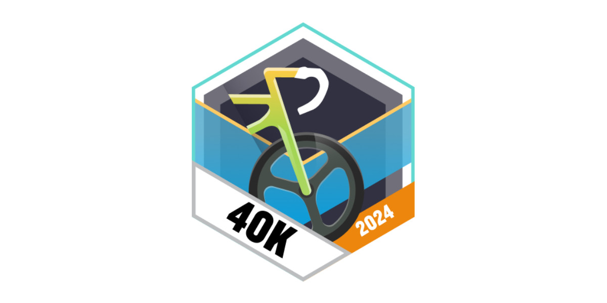 Garmin Badge 40 km Radfahren im März 2024