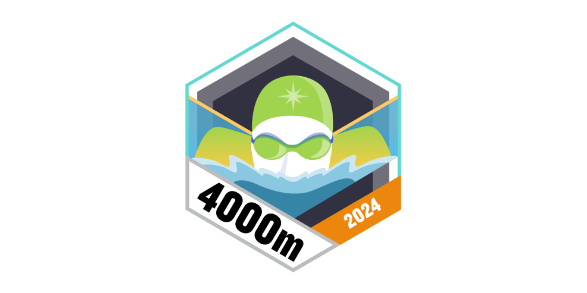 Garmin Badge 4 km Schwimmen im März 2024