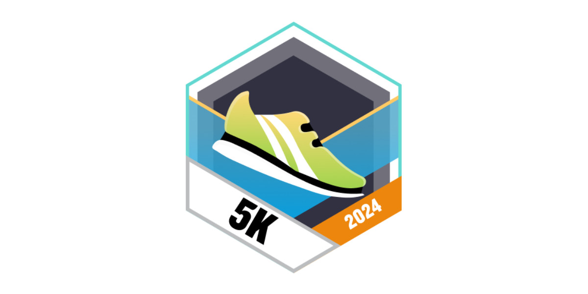 Garmin Badge 5 km Laufen im März 2024