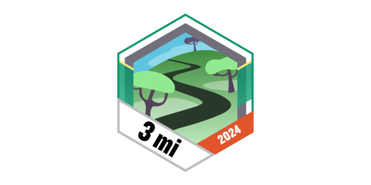 Garmin Badges April 2024 3 Meilen gehen