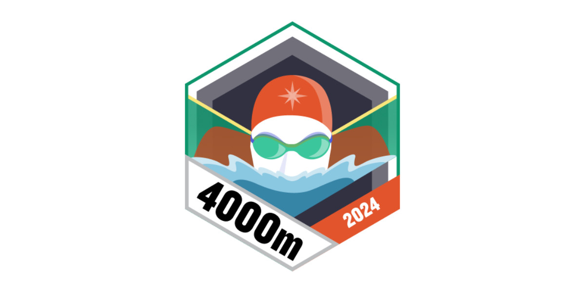Garmin Badges April 2024 4 Kilometer schwimmen