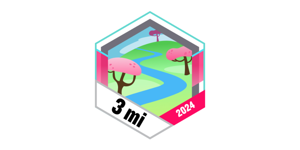 Garmin Badges Mai 2024 3 Meilen gehen