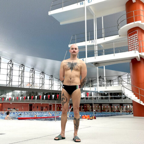 Phillip Reußner im Schwimmbad