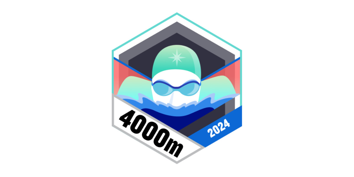 Garmin Badges Juni 2024 4000 Meter schwimmen