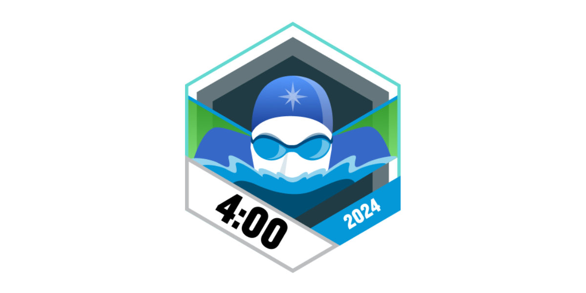 Garmin Badges Juli 2024 4 Stunden schwimmen