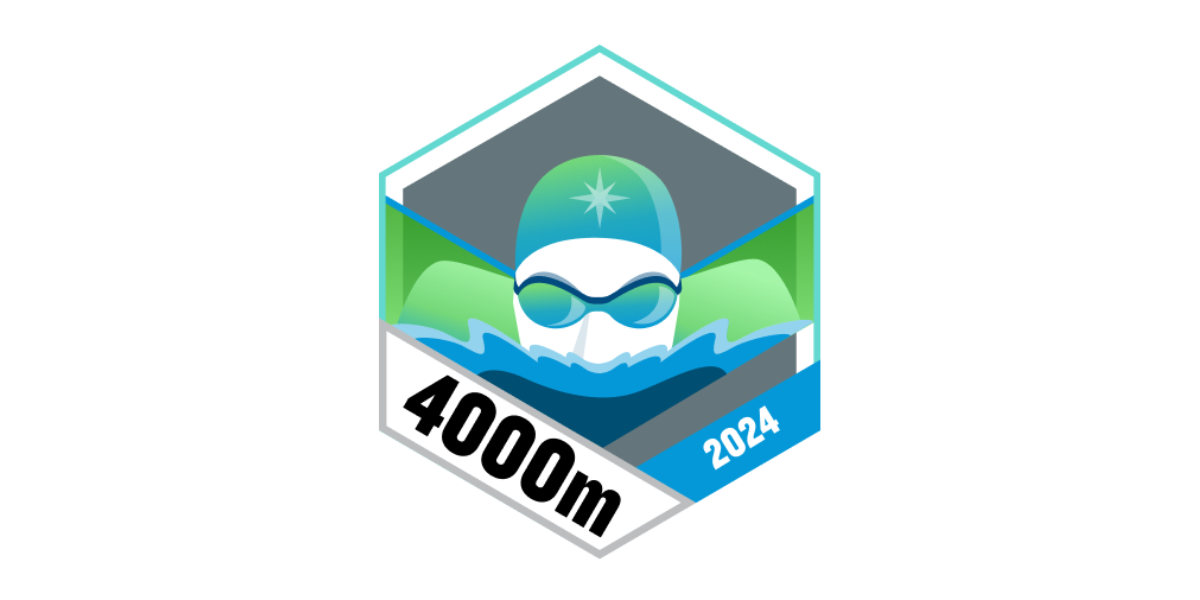 Garmin Badges Juli 2024 4000 Meter schwimmen