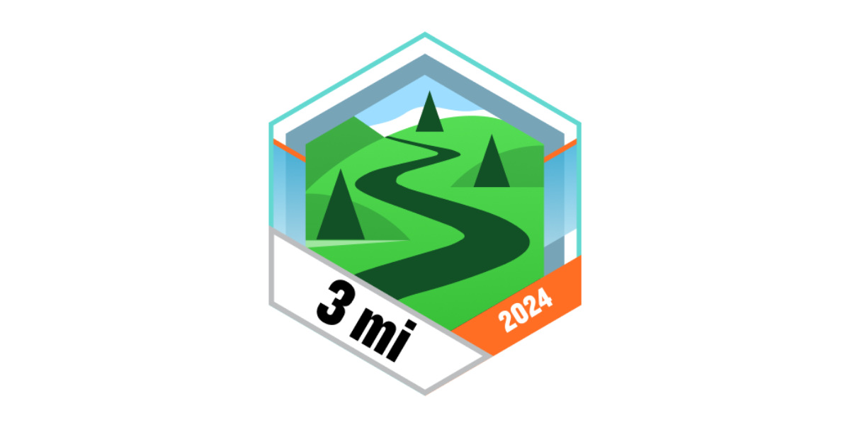 Garmin Badges August 2024 3 Meilen gehen