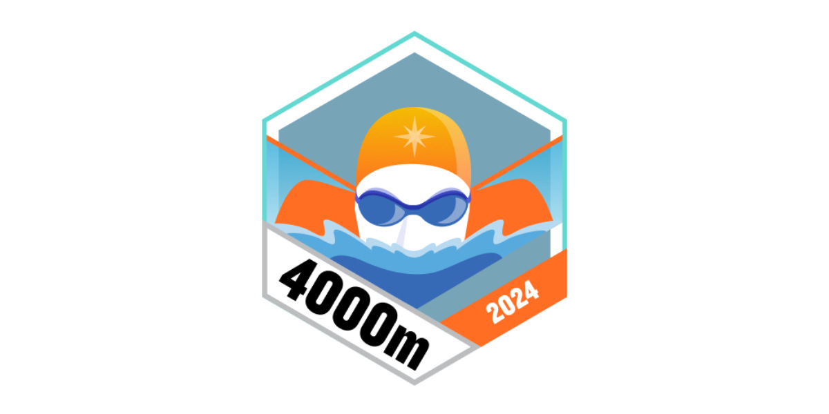 Garmin Badges August 2024 4000 Meter schwimmen