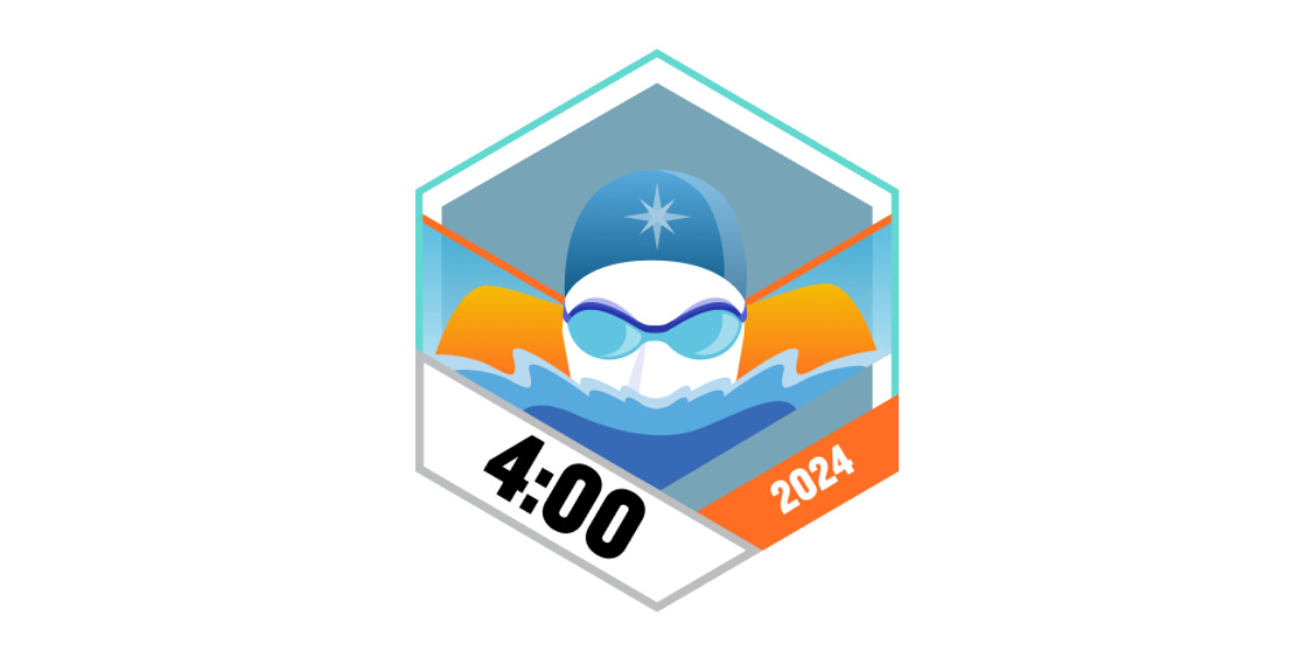 Garmin Badges August 2024 4 Stunden schwimmen