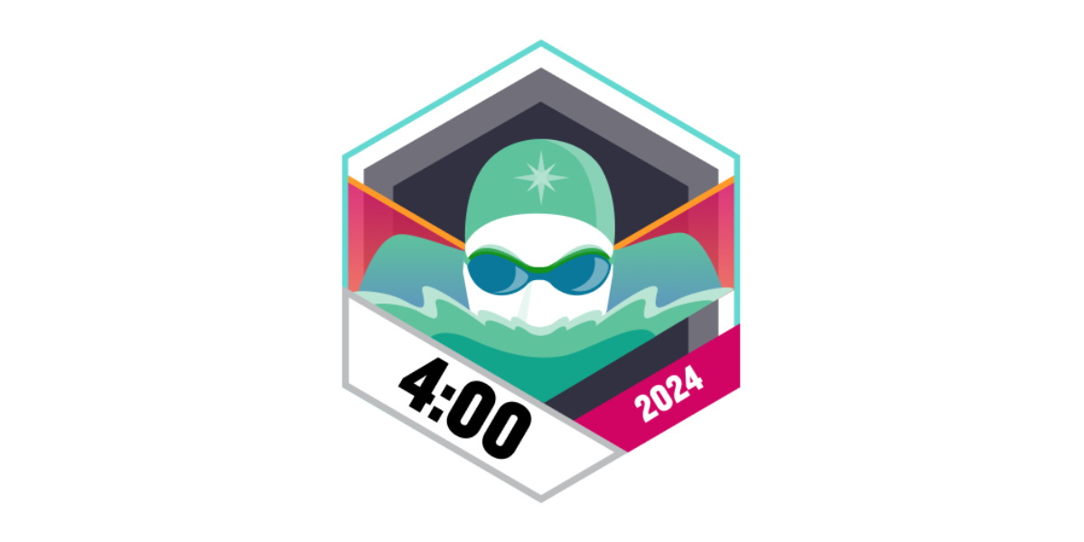 Garmin Badges September 2024 4 Stunden schwimmen