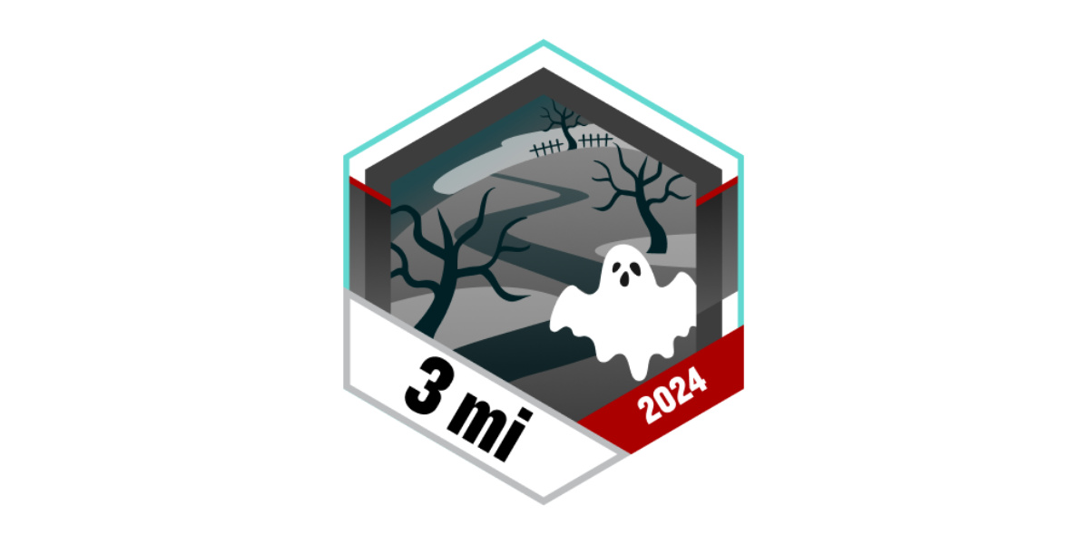 Garmin Badges Okotber 2024 3 Meilen Gehen an Halloween