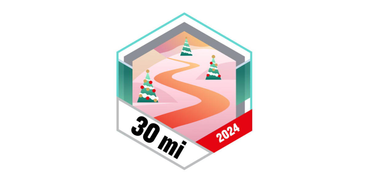 Garmin Badges Dezember 2024 30 Meilen gehen