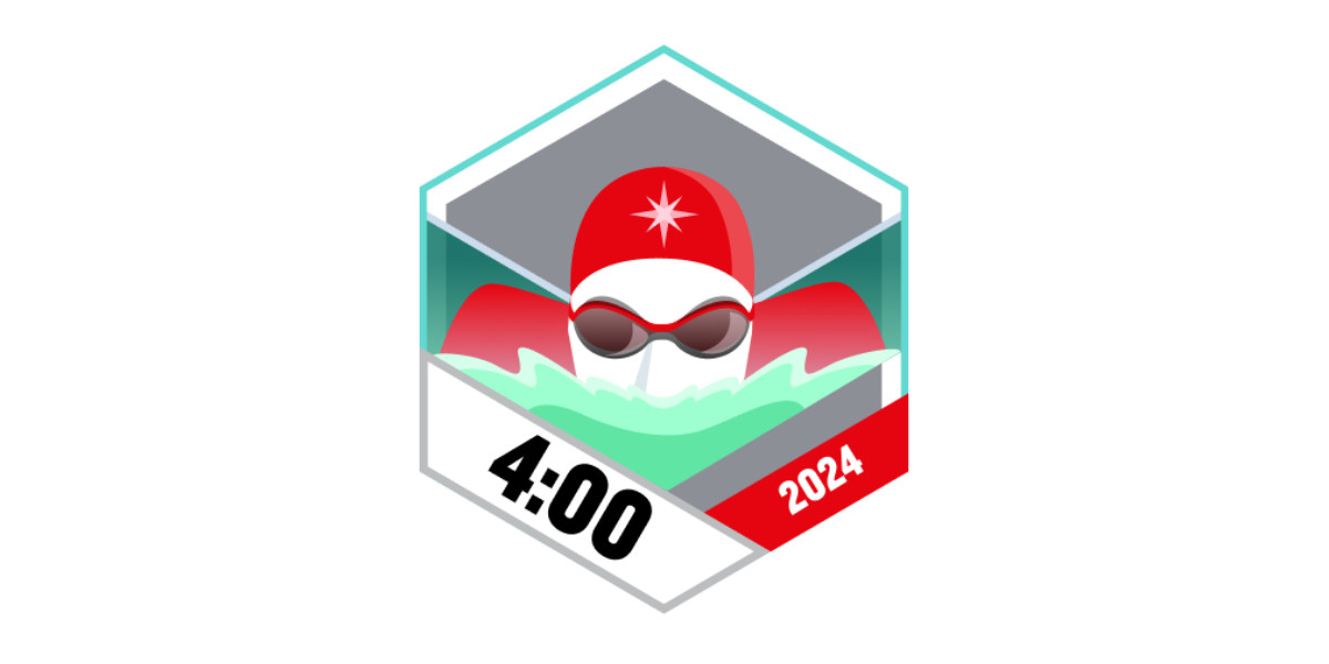 Garmin Badges Dezember 2024 4 Stunden Schwimmen