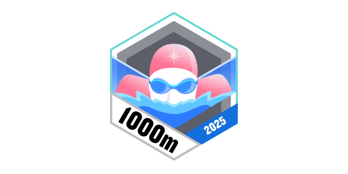 Garmin Badges Januar 2025 1000 m schwimmen