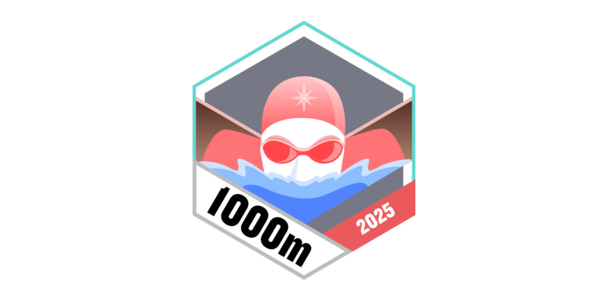 Garmin Badges Februar 2025 1000m schwimmen