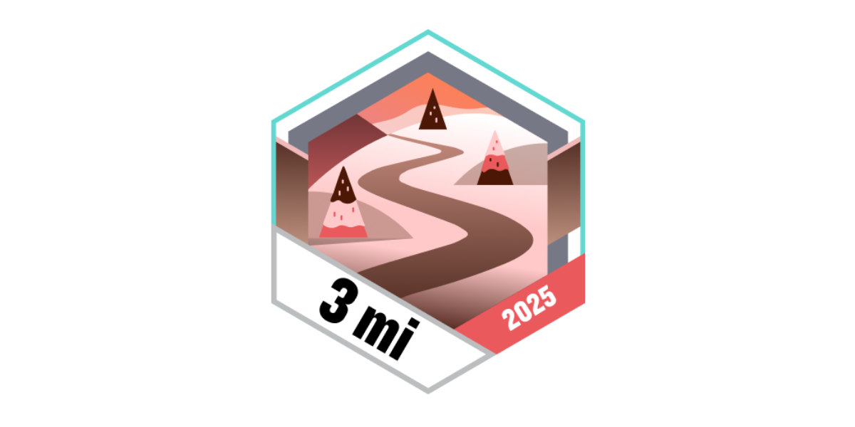 Garmin Badges Februar 2025 3 Meilen gehen